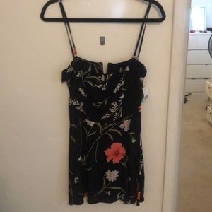 Mini floral dress with removable straps